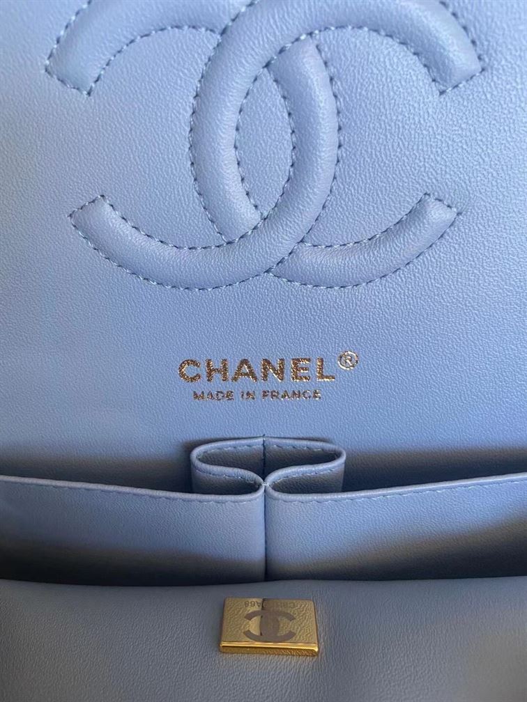 Classic Handbag Printed Denim & Gold-Tone Metal – CB002