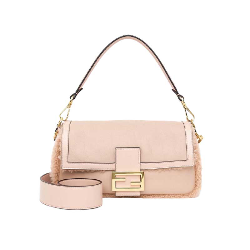 Baguette Pale pink sheepskin bag – FB024