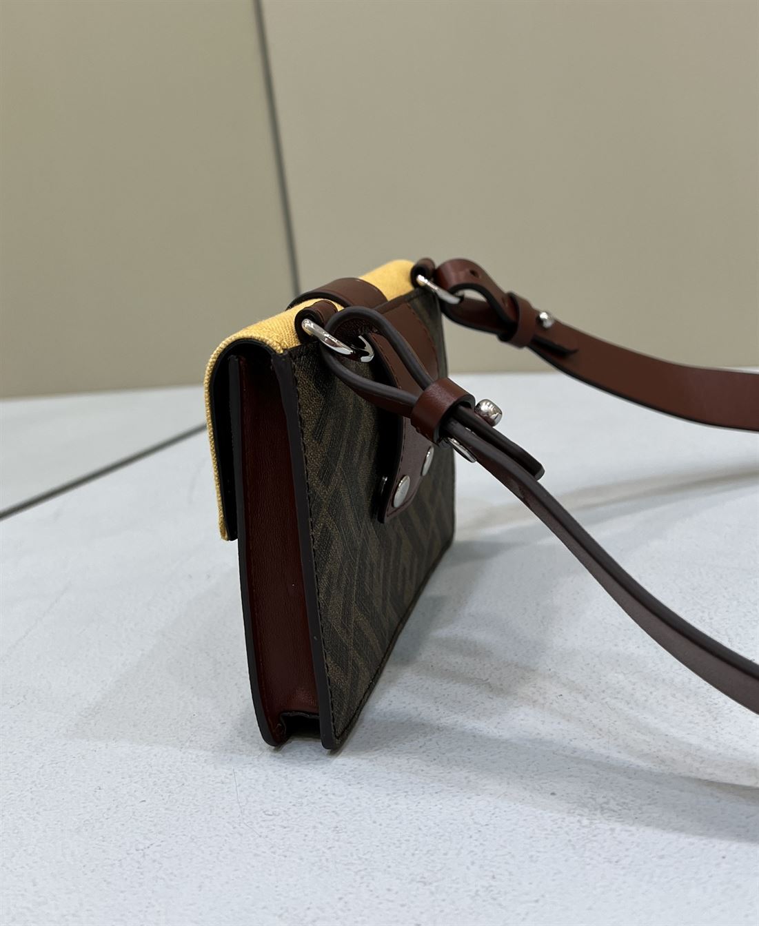 Baguette Pouch Brown fabric bag – FB031
