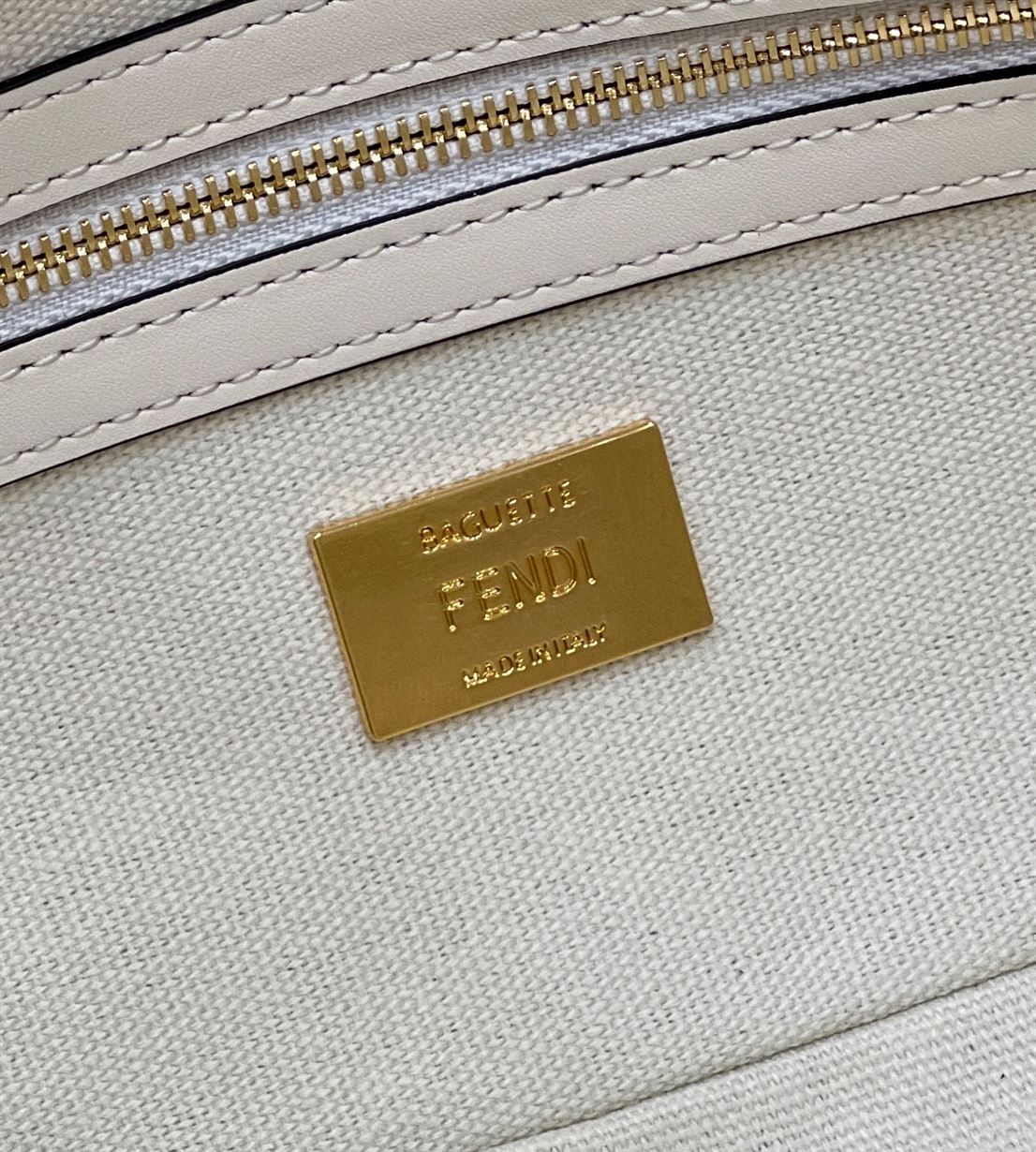 Baguette White FF canvas bag – FB023