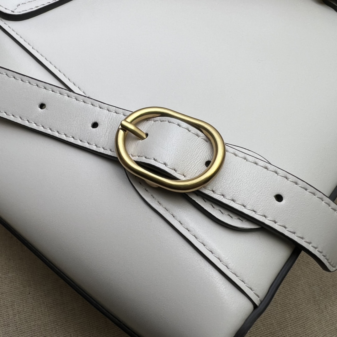 Bamboo backpack White leather – GB048