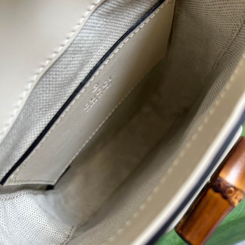 Bamboo mini handbag White leather – GB045