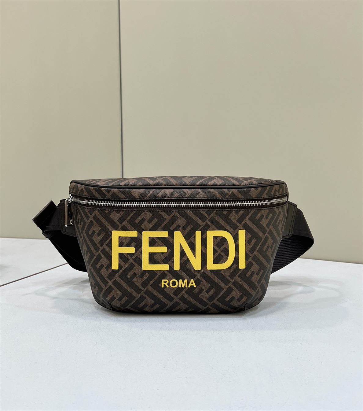 Belt Bag Brown FF fabric belt bag – FB034