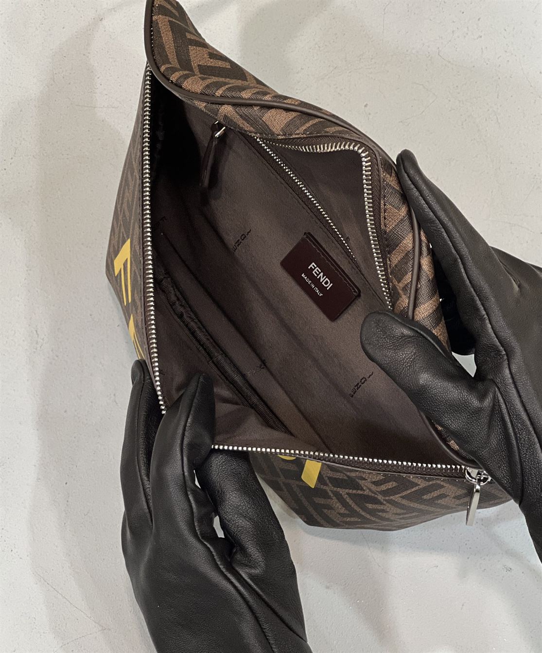 Belt Bag Brown FF fabric belt bag – FB034