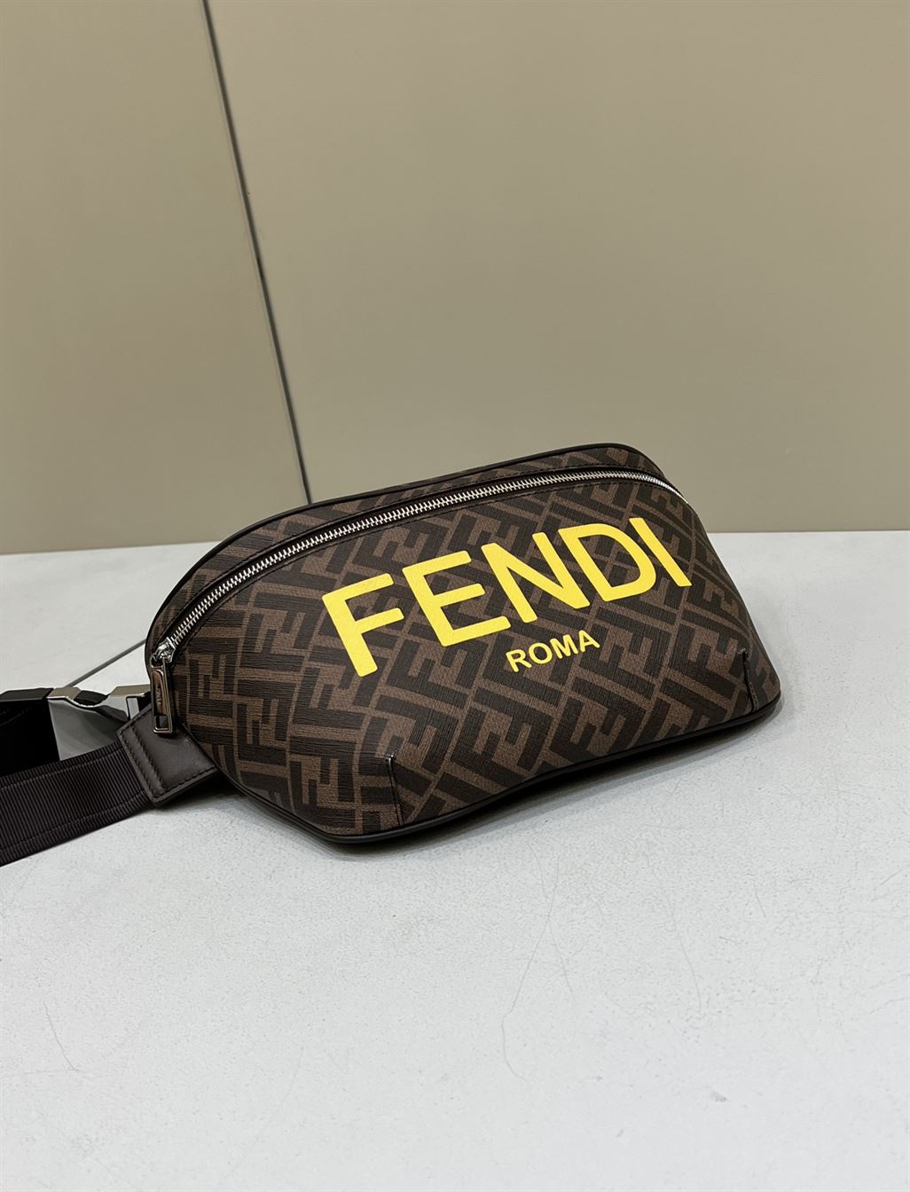 Belt Bag Brown FF fabric belt bag – FB034