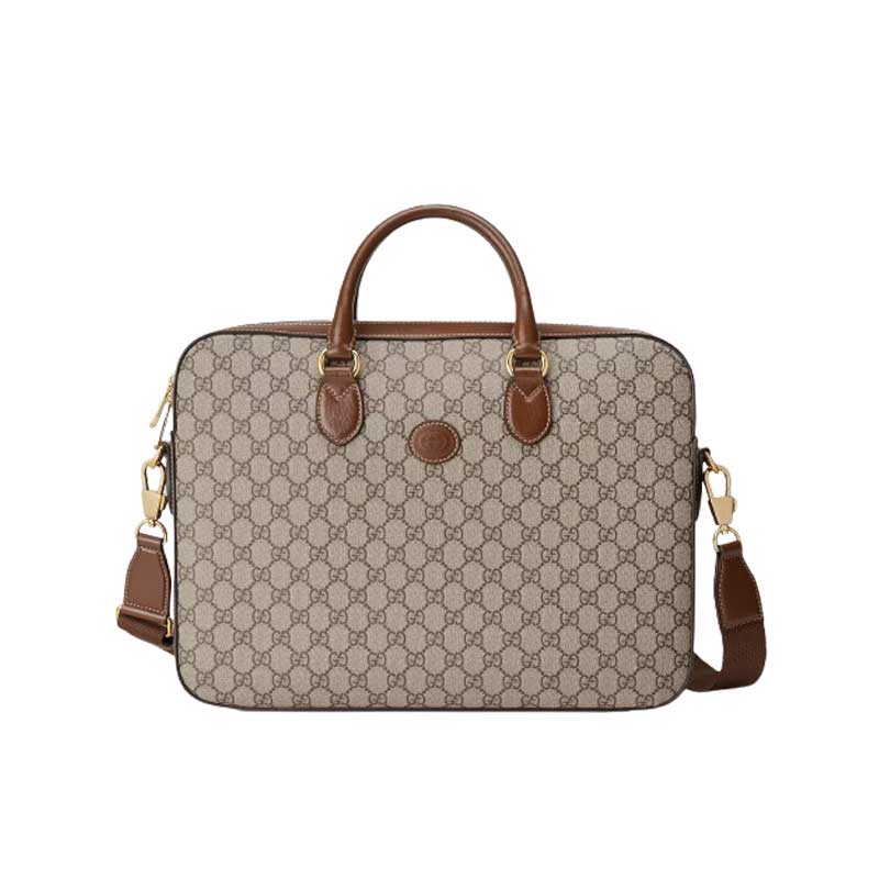 Business case with Interlocking G Beige and ebony Canvas – GB060