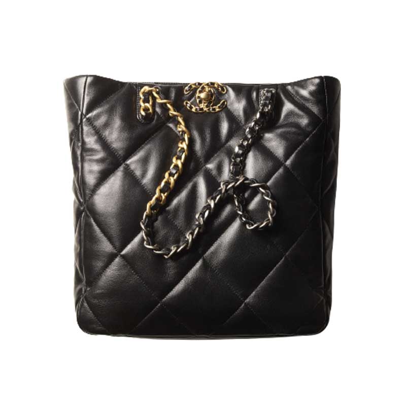 Chanel 19 Shopping Bag Shiny Lambskin Black – CB010