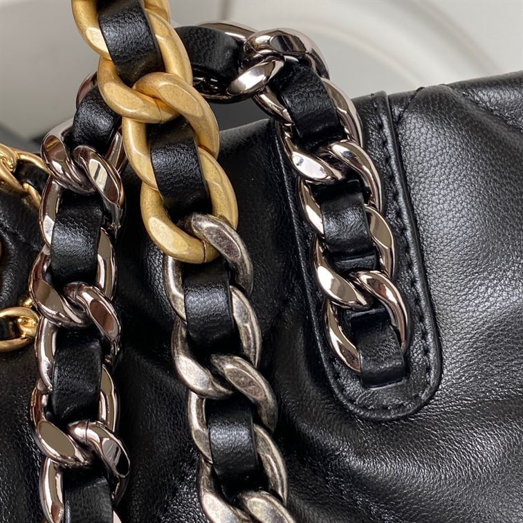 Chanel 19 Shopping Bag Shiny Lambskin Black – CB010