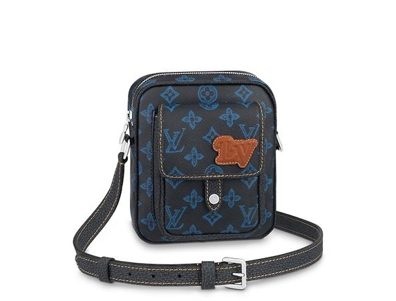 Christopher Wearable Wallet Blue Monogram coated canvas – LB022