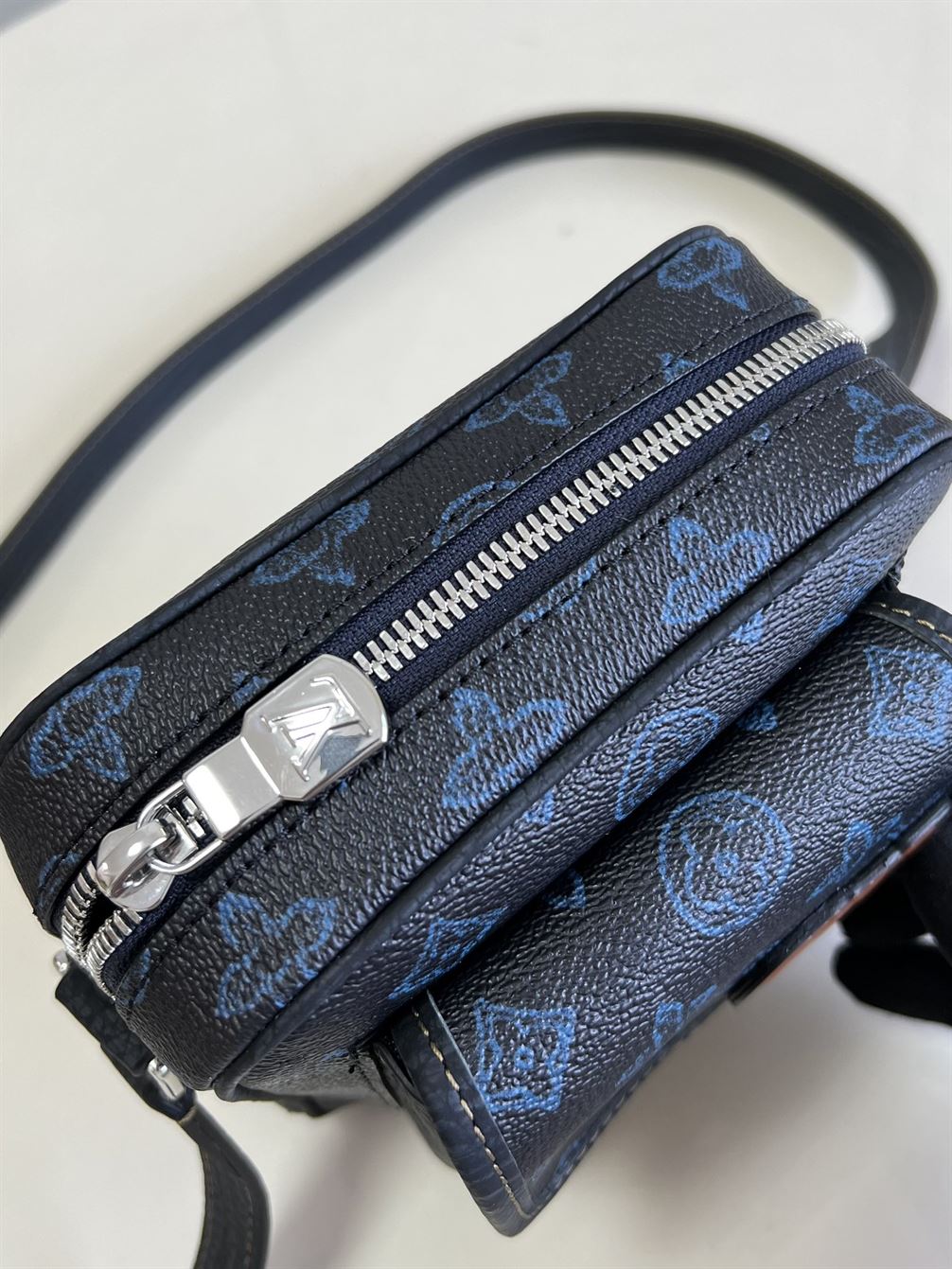 Christopher Wearable Wallet Blue Monogram coated canvas – LB022
