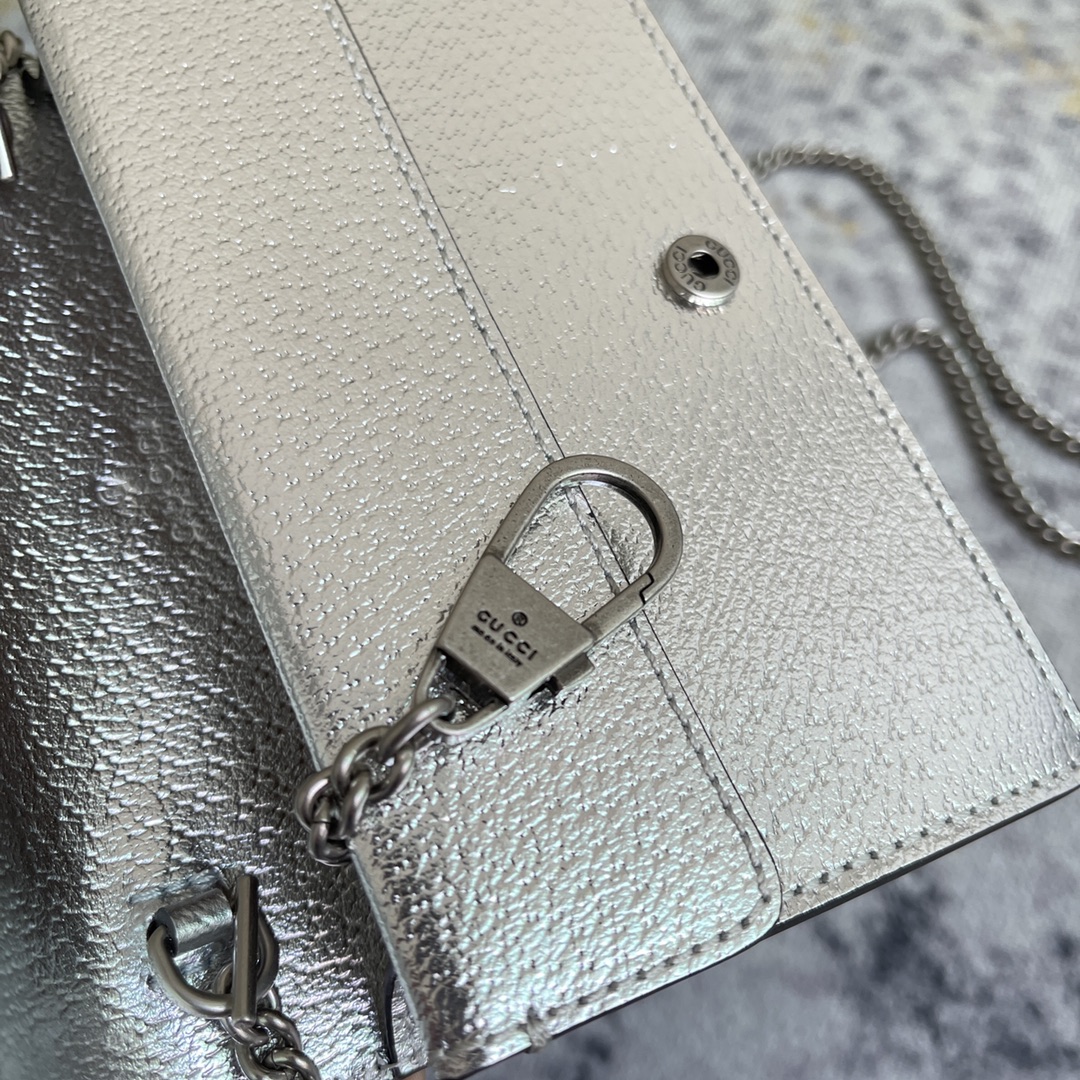 Dionysus super mini bag Silver lamé leather – GB047