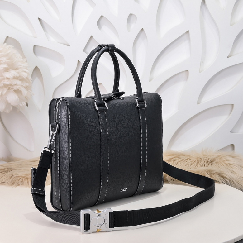 Dior Lingot Briefcase Black Grained Calfskin – DB017