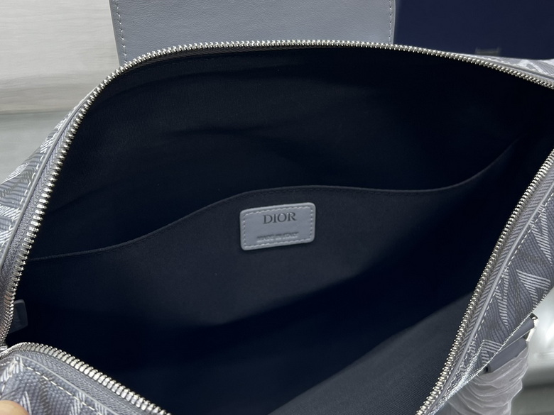 Dior Lingot Briefcase Gray Diamond Canvas and Smooth Calfskin – DB018