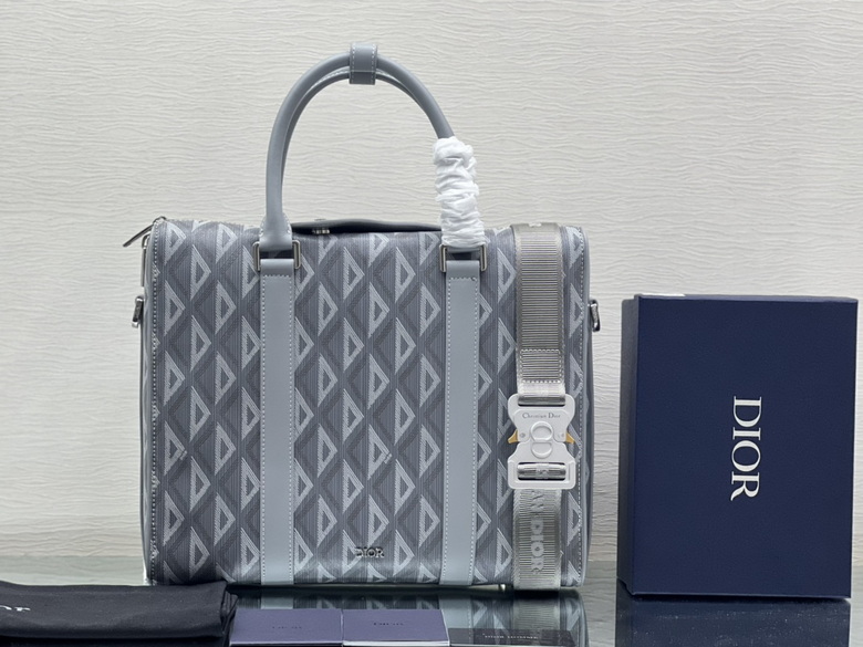 Dior Lingot Briefcase Gray Diamond Canvas and Smooth Calfskin – DB018