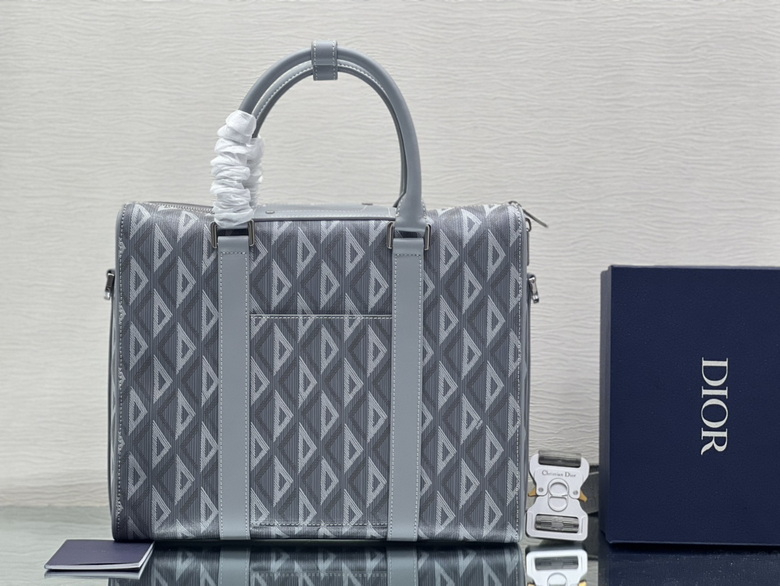 Dior Lingot Briefcase Gray Diamond Canvas and Smooth Calfskin – DB018