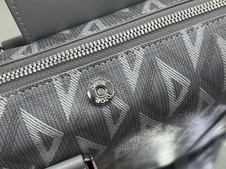 Dior Lingot Briefcase Gray Diamond Canvas and Smooth Calfskin – DB018