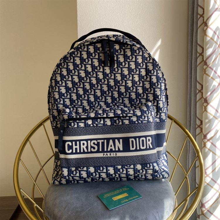DiorTravel backpack Blue Dior Oblique Jacquard – DB009