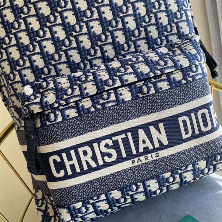 DiorTravel backpack Blue Dior Oblique Jacquard – DB009