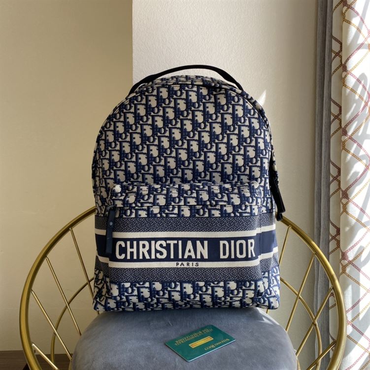 DiorTravel backpack Blue Dior Oblique Jacquard – DB009