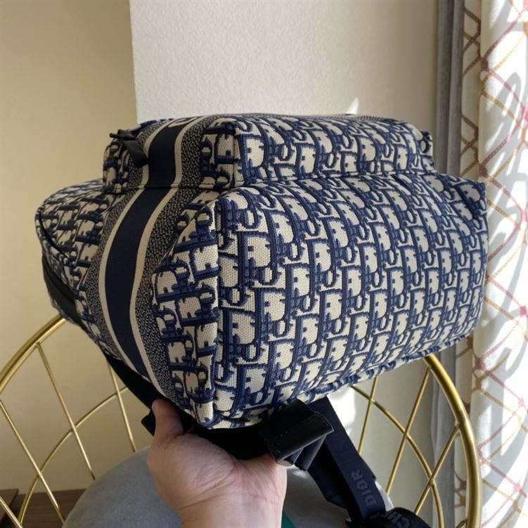 DiorTravel backpack Blue Dior Oblique Jacquard – DB009