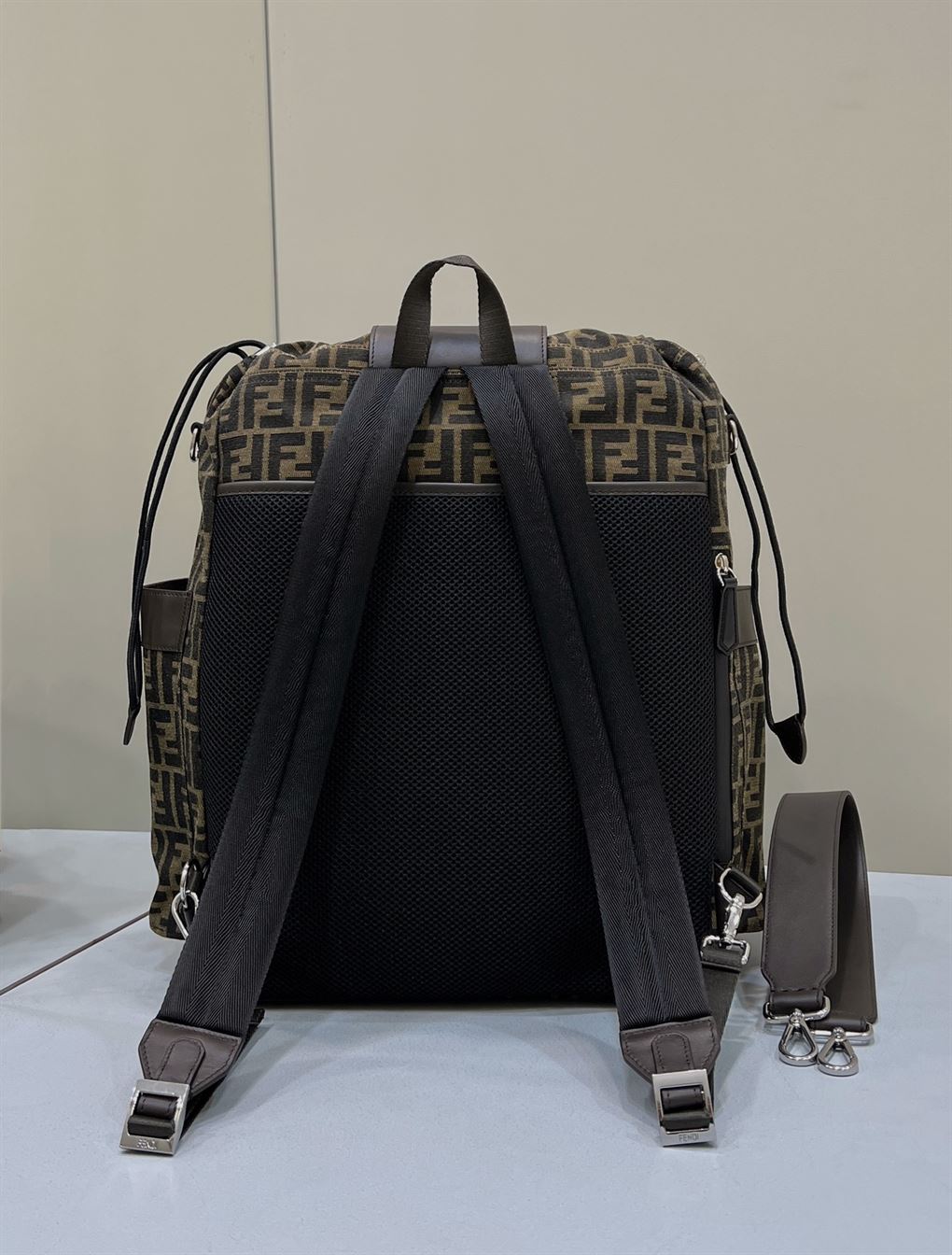 Drawstring FF jacquard fabric backpack – FB001