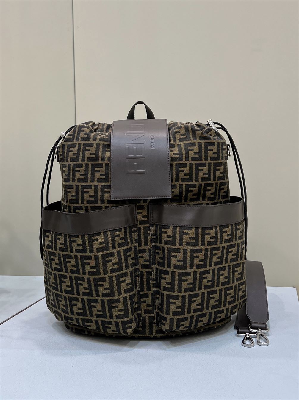 Drawstring FF jacquard fabric backpack – FB001
