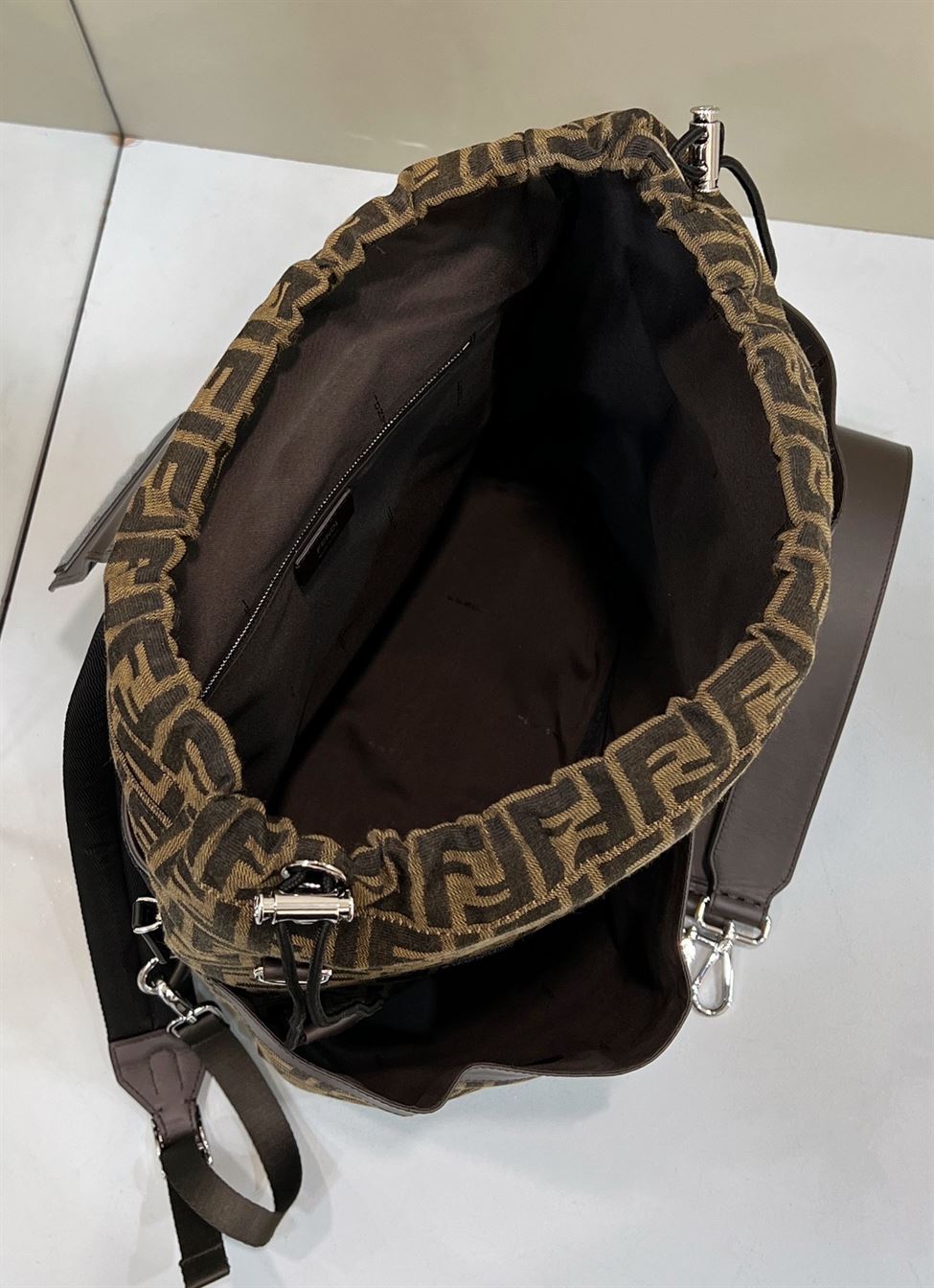 Drawstring FF jacquard fabric backpack – FB001