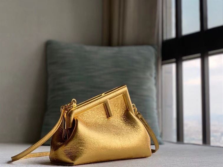 Fendi First Small Gold laminated leather bag – FB003