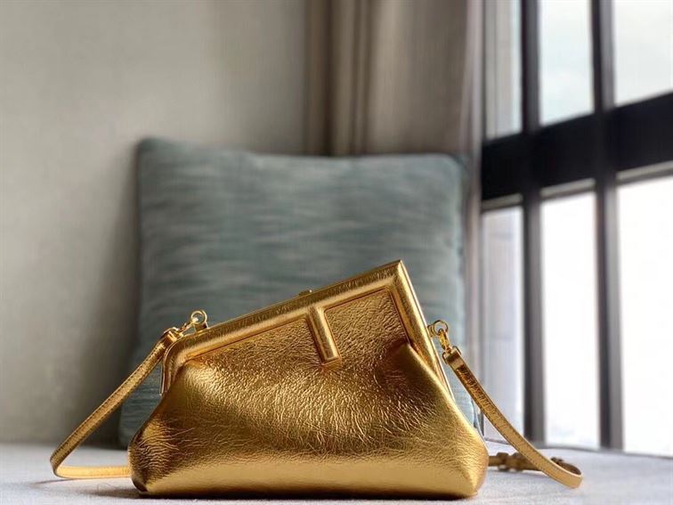 Fendi First Small Gold laminated leather bag – FB003