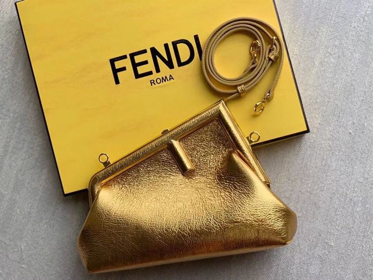 Fendi First Small Gold laminated leather bag – FB003