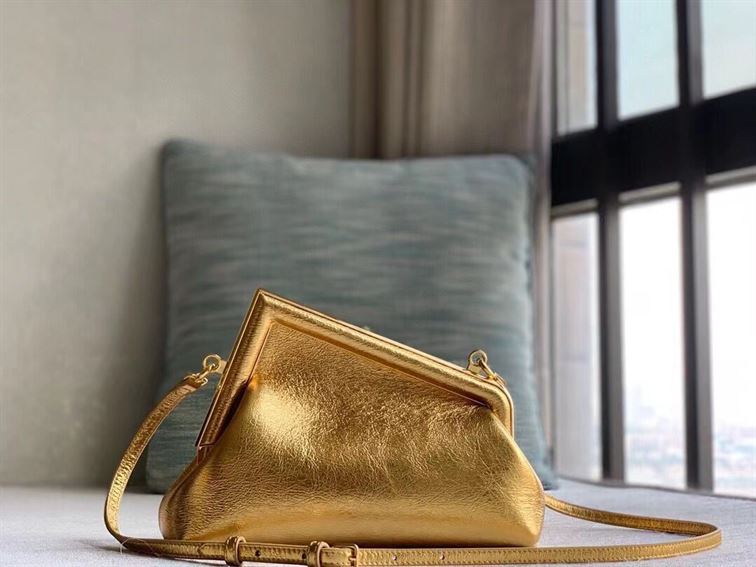Fendi First Small Gold laminated leather bag – FB003
