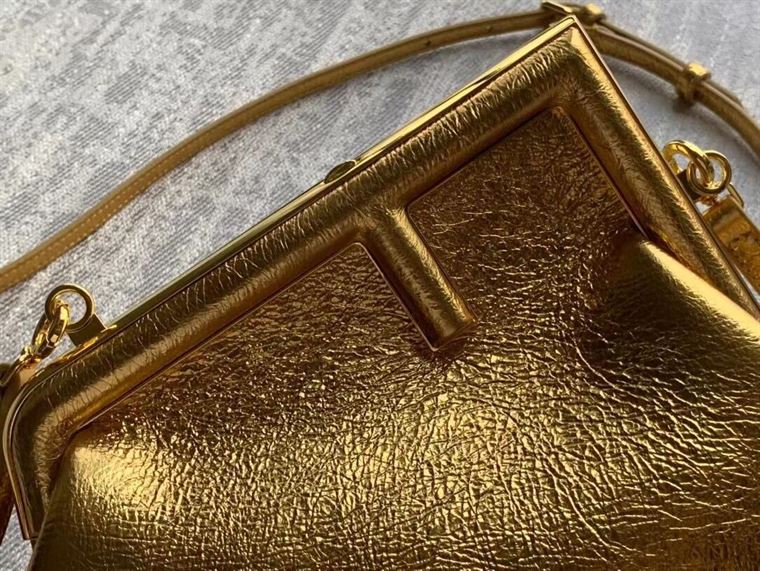 Fendi First Small Gold laminated leather bag – FB003