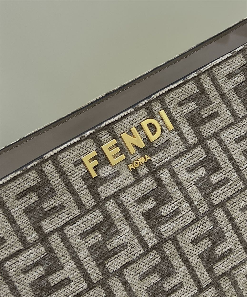 Fendi O’Lock Zip Dove grey tapestry fabric bag – FB027