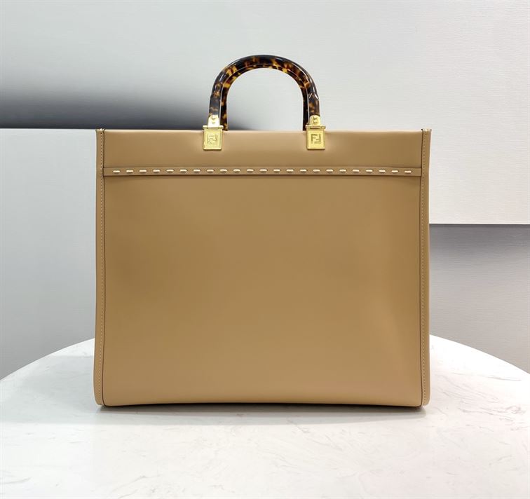 Fendi Sunshine Medium Light brown leather and elaphe shopper bag – FB006