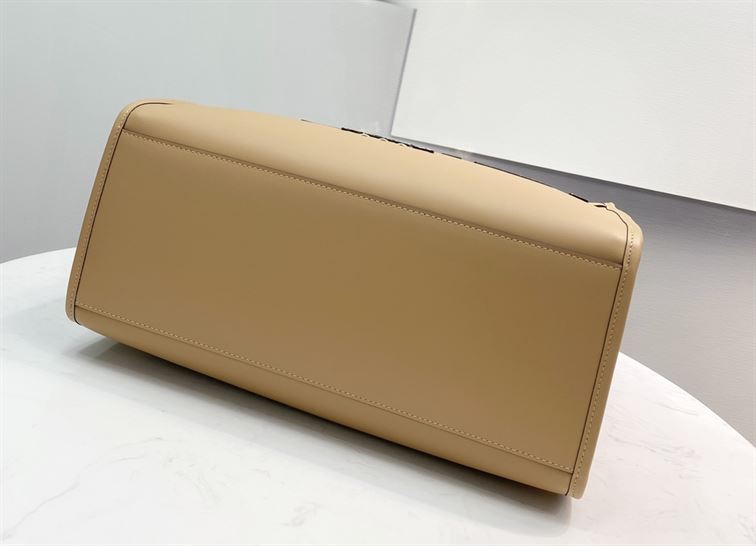 Fendi Sunshine Medium Light brown leather and elaphe shopper bag – FB006