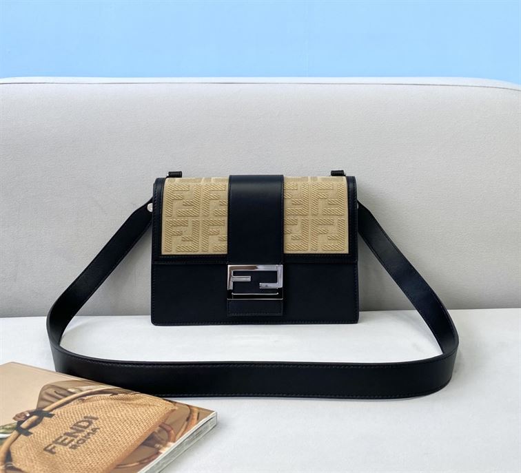 Flat Baguette Black leather bag – FB036