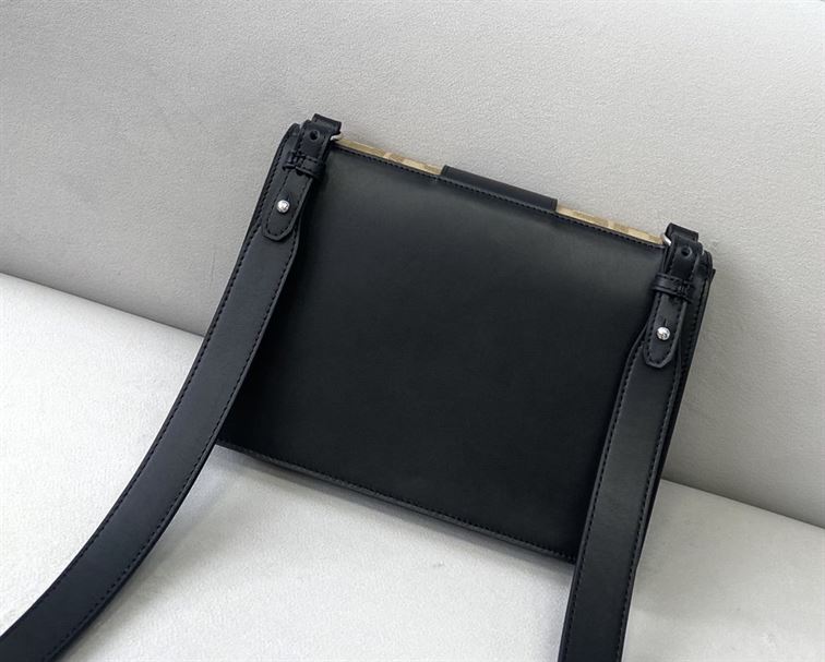 Flat Baguette Black leather bag – FB036