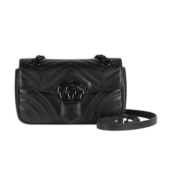 GG Marmont matelassé mini bag Black leather – GB054
