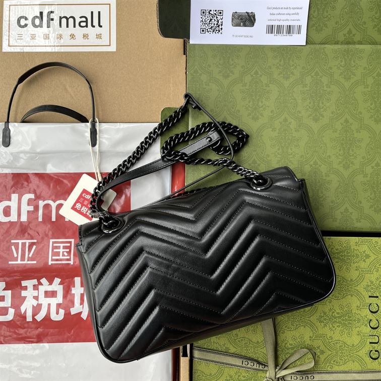 GG Marmont matelassé mini bag Black leather – GB054