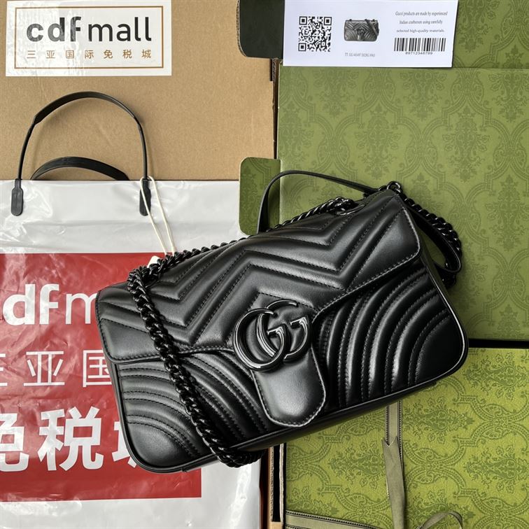 GG Marmont matelassé mini bag Black leather – GB054