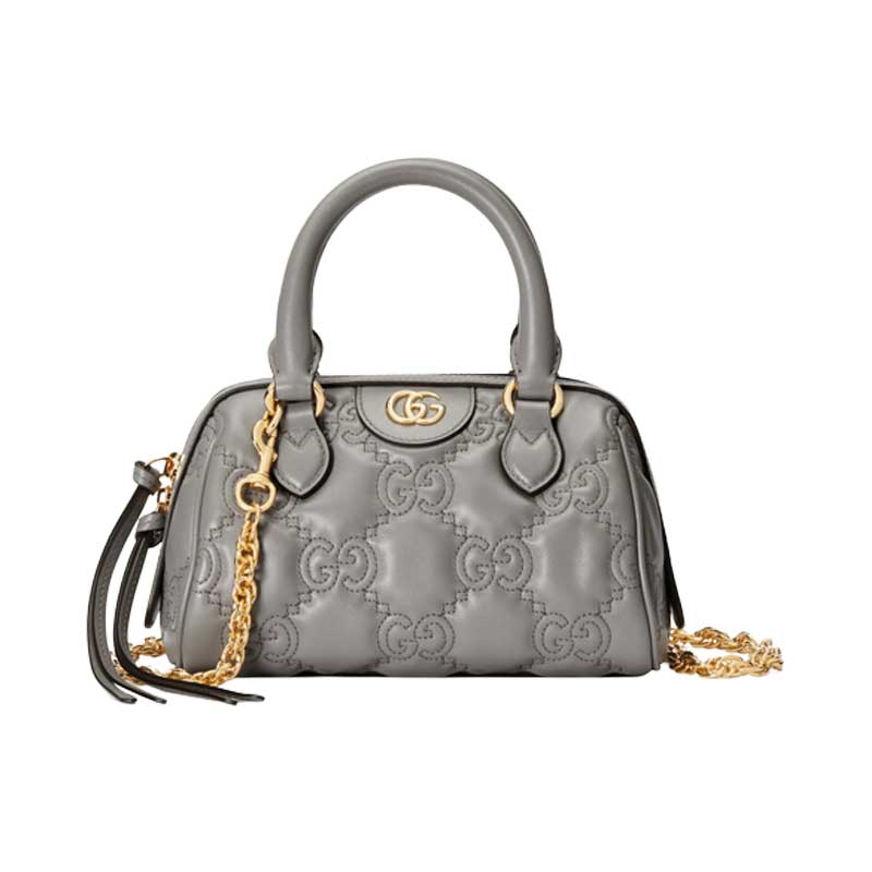 GG Matelassé leather mini bag Dusty grey – GB046