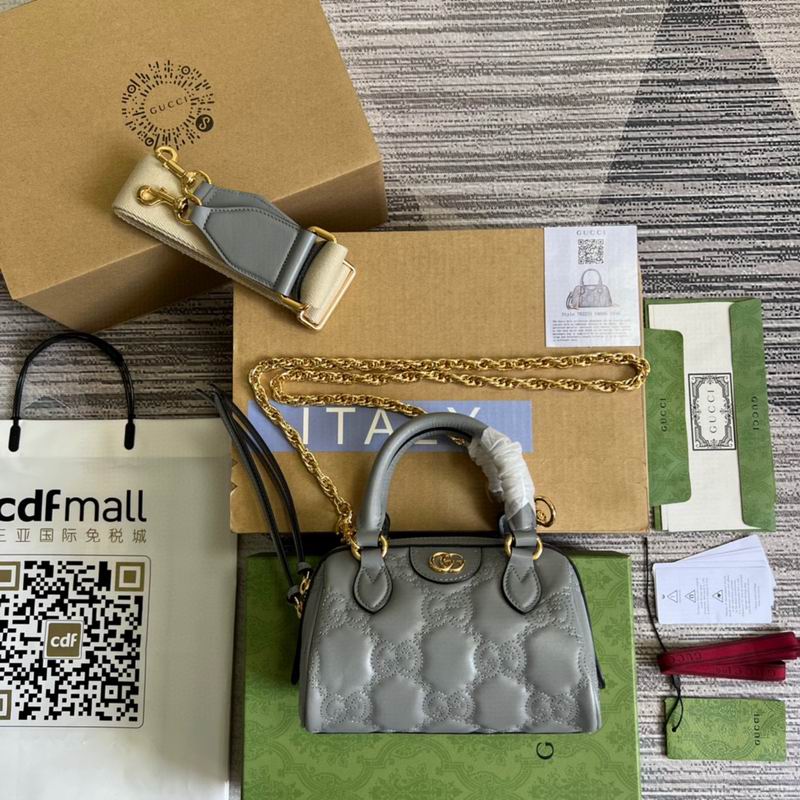 GG Matelassé leather mini bag Dusty grey – GB046