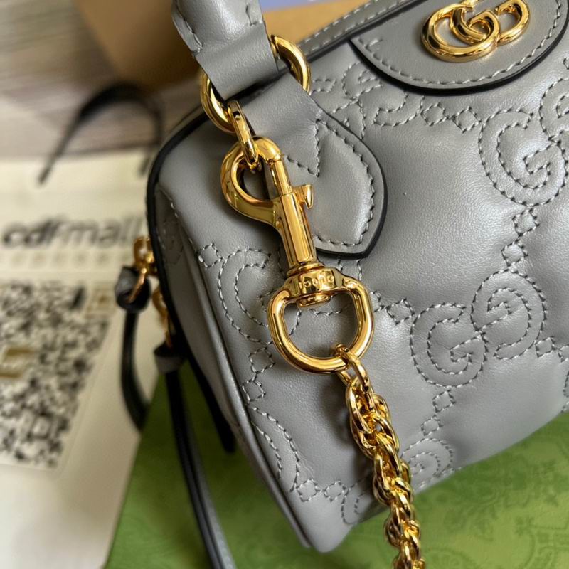 GG Matelassé leather mini bag Dusty grey – GB046