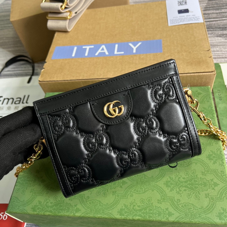 GG Matelassé leather small bag Black – GB026