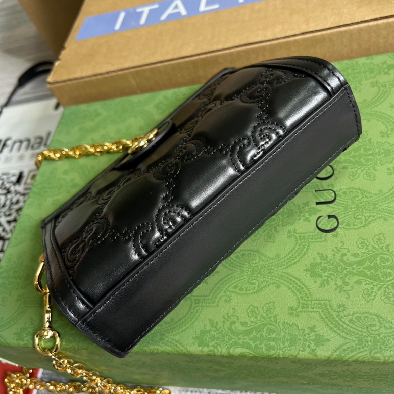 GG Matelassé leather small bag Black – GB026