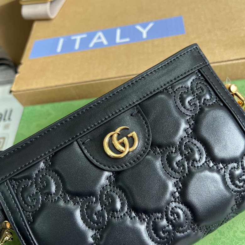 GG Matelassé leather small bag Black – GB026