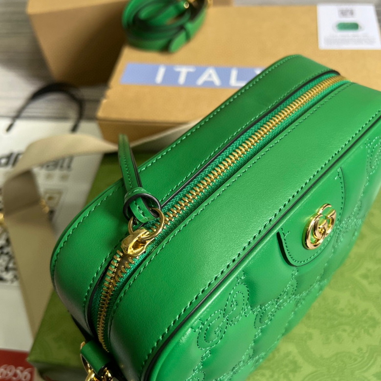 GG Matelassé leather small bag Bright green – GB029