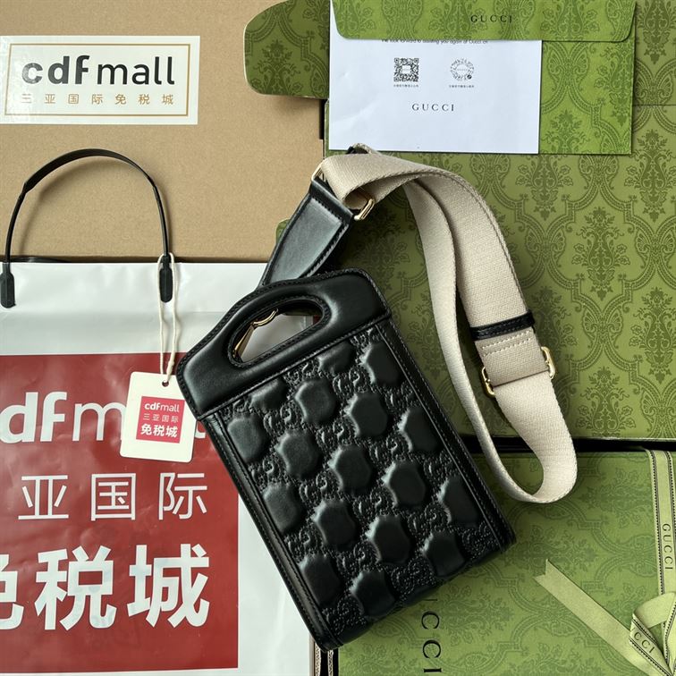 GG matelassé top handle mini bag Black – GB052