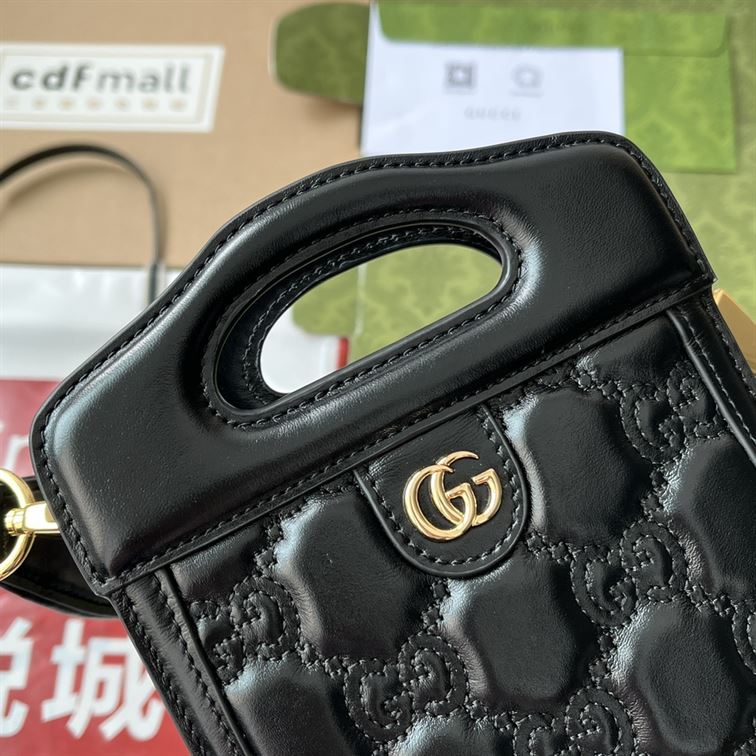 GG matelassé top handle mini bag Black – GB052