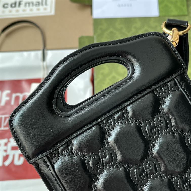 GG matelassé top handle mini bag Black – GB052